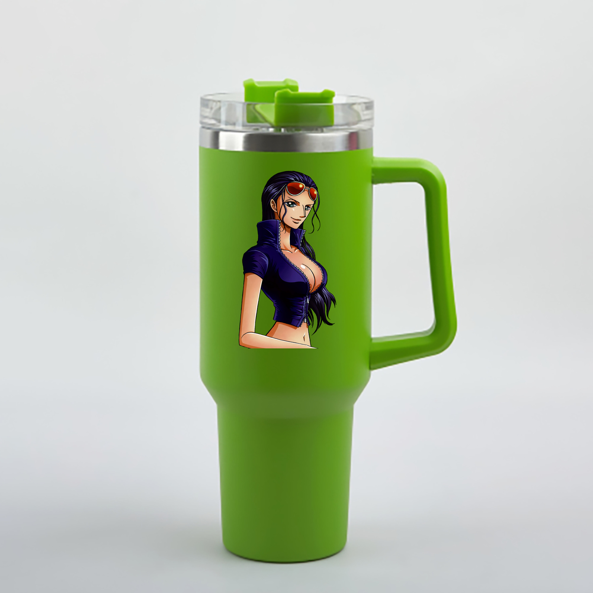 ワンピース ニコ・ロビン ONE PIECE Nico Robin 1200mL車用タンブラー - クリスタルステッカー（プラスチックストロー付き）